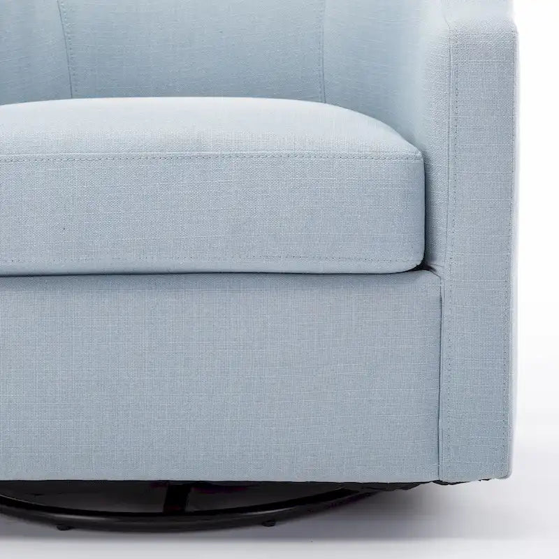 Linen Swivel Glider Barrel Chair for Living Room – Natural
