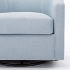 Linen Swivel Glider Barrel Chair for Living Room – Natural