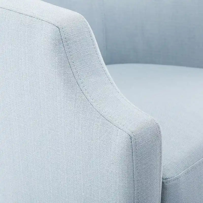 Linen Swivel Glider Barrel Chair for Living Room – Natural