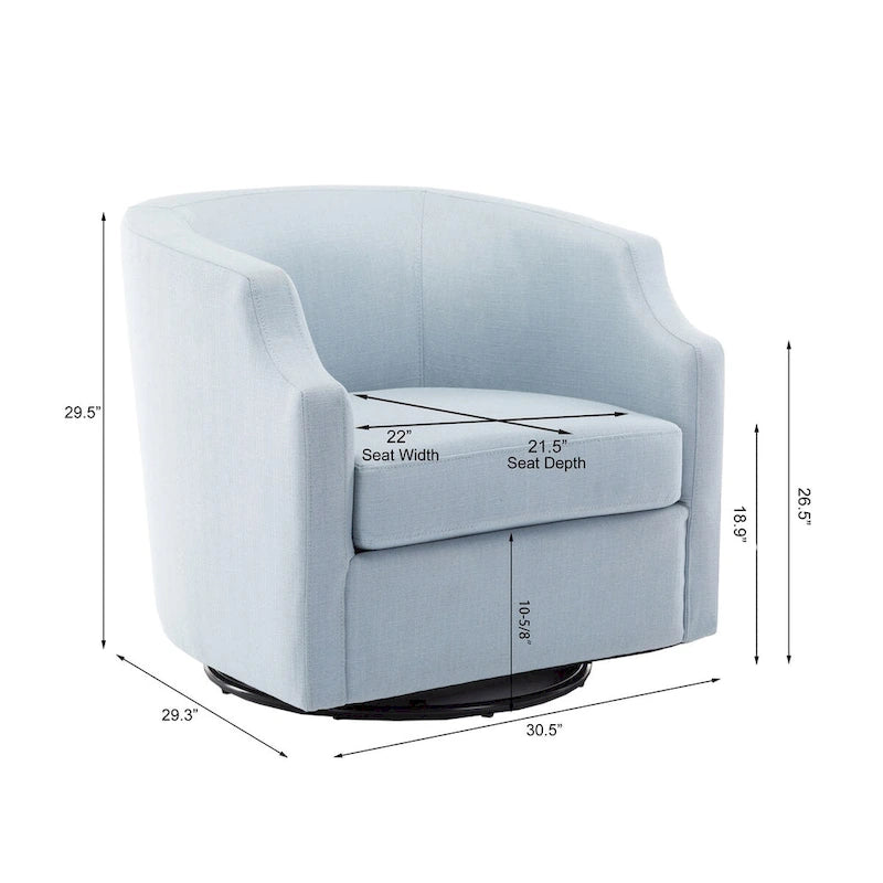 Linen Swivel Glider Barrel Chair for Living Room – Natural