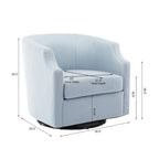 Linen Swivel Glider Barrel Chair for Living Room – Natural