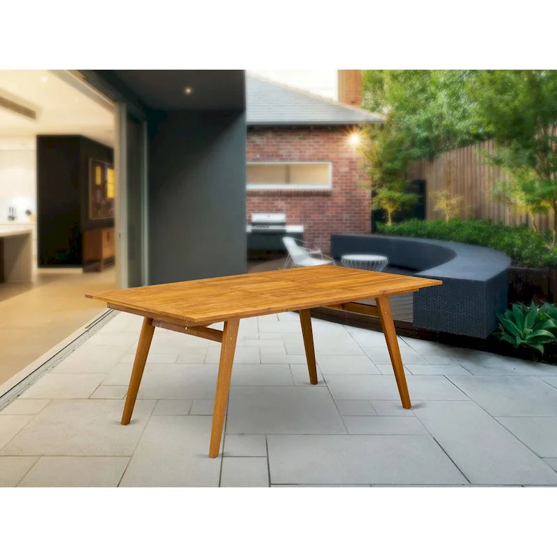 Modern Rectangular Coffee Table with Natural Oil Finish – Rubberwood
