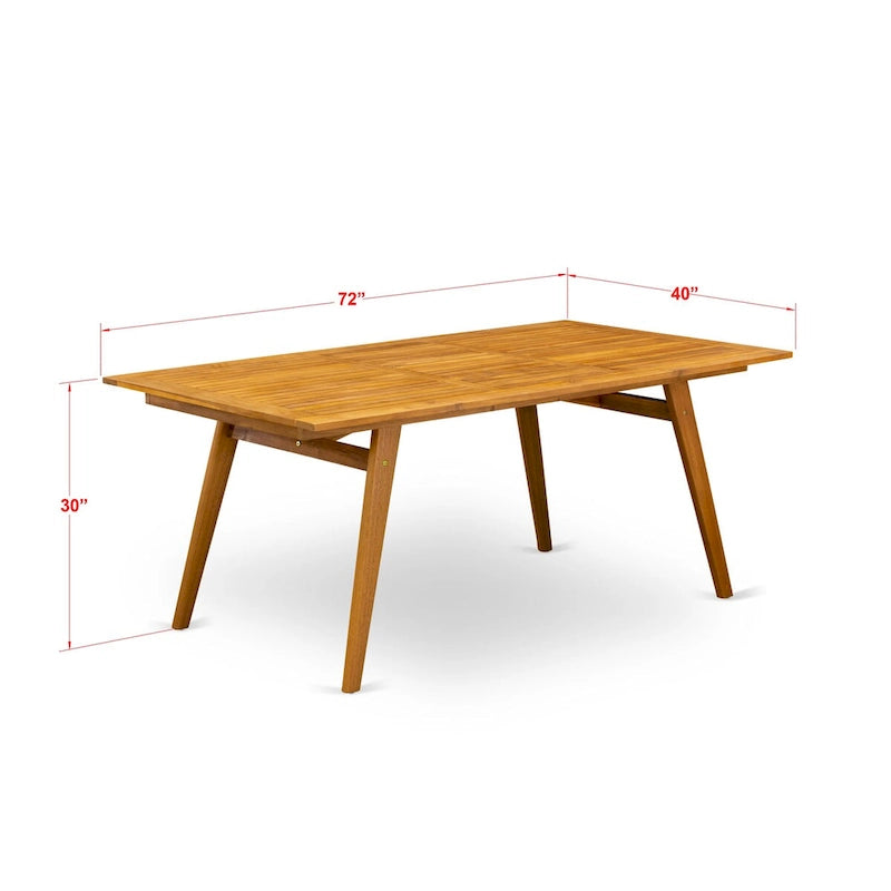 Modern Rectangular Coffee Table with Natural Oil Finish – Rubberwood
