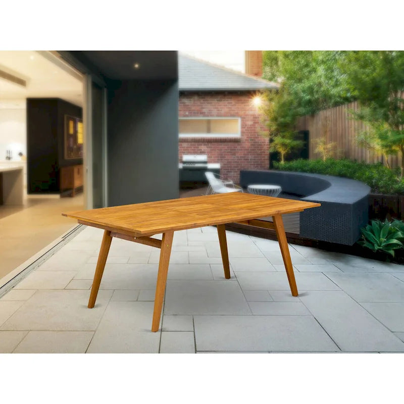 Modern Rectangular Coffee Table with Natural Oil Finish – Rubberwood