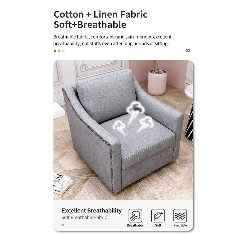 Swivel Accent Chairs for Living Room, 360 Degree Barrel Chairs Arm Chairs for Bedroom Living Room Chair Bedroom Chair
