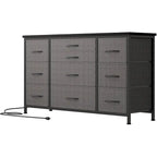 TV Stand with Power Outlet, 10 Drawers for 55 TV - n/a