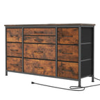 TV Stand with Power Outlet, 10 Drawers for 55 TV - n/a