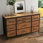 TV Stand with Power Outlet, 10 Drawers for 55 TV - n/a