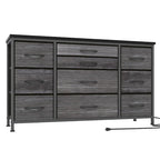 TV Stand with Power Outlet, 10 Drawers for 55 TV - n/a