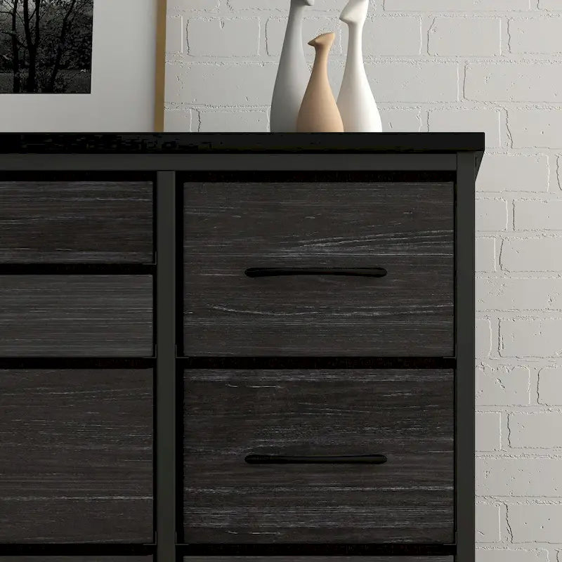 TV Stand with Power Outlet, 10 Drawers for 55 TV - n/a