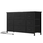 TV Stand with Power Outlet, 10 Drawers for 55 TV - n/a