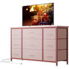 TV Stand with Power Outlet, 10 Drawers for 55 TV - n/a