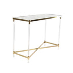 Metal Console Table with Mirrored Top & Acrylic Legs – Gold or Silver