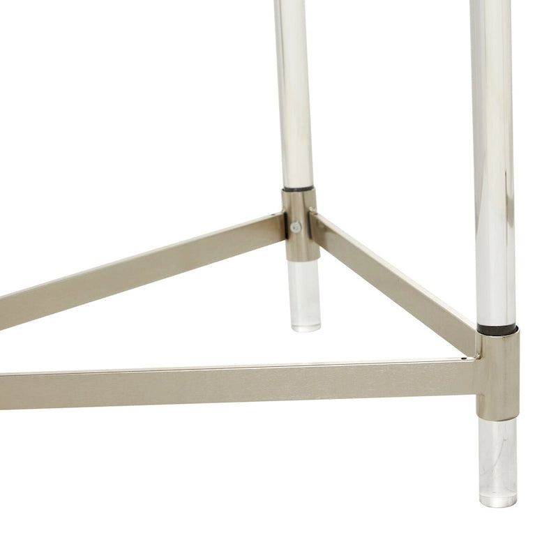Metal Console Table with Mirrored Top & Acrylic Legs – Gold or Silver