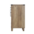 Farmhouse Rustic Oak Four-Door Credenza File Cabinet - 64.7"W x 15.8"D x 29.7"H