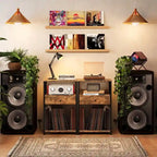 Record Player Stand with Vinyl Storage - 15.7x11.8x27.6