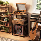 Record Player Stand with Vinyl Storage - 15.7x11.8x27.6