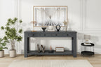 Console Table/Sofa Table with Storage Drawers and Bottom Shelf for Entryway Hallway
