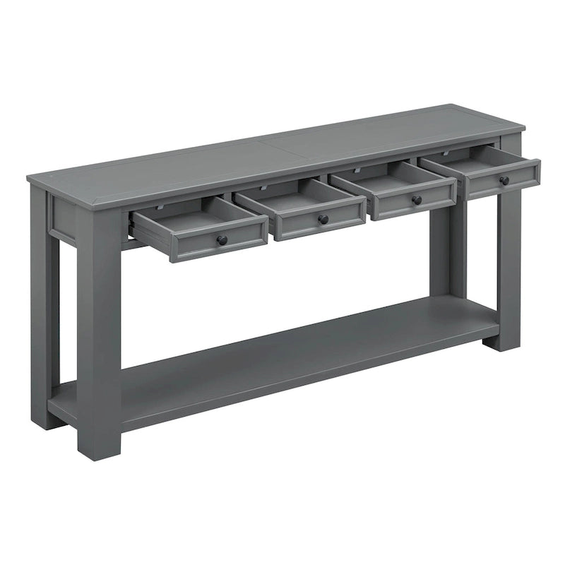 Console Table/Sofa Table with Storage Drawers and Bottom Shelf for Entryway Hallway