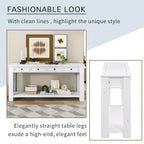 Console Table/Sofa Table with Storage Drawers and Bottom Shelf for Entryway Hallway