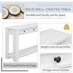 Console Table/Sofa Table with Storage Drawers and Bottom Shelf for Entryway Hallway