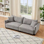 Corduroy Fabric Sofa with 2 Pillows and Legs