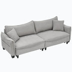 Corduroy Fabric Sofa with 2 Pillows and Legs