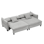 Corduroy Fabric Sofa with 2 Pillows and Legs