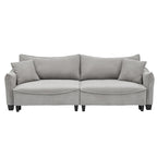 Corduroy Fabric Sofa with 2 Pillows and Legs