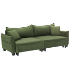 Corduroy Fabric Sofa with 2 Pillows and Legs