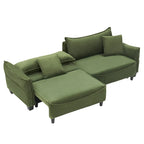 Corduroy Fabric Sofa with 2 Pillows and Legs