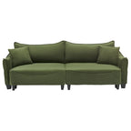 Corduroy Fabric Sofa with 2 Pillows and Legs