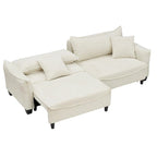 Corduroy Fabric Sofa with 2 Pillows and Legs