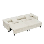 Corduroy Fabric Sofa with 2 Pillows and Legs
