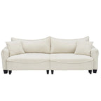 Corduroy Fabric Sofa with 2 Pillows and Legs