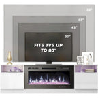 TV Stand with 36 Electric Fireplace, Entertainment Center, and Console for TVs up to 80 for Living Room - 73 inches in width